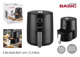 Basic Home Freidora de Aire 2.3L Manual 1200W | Ancho 27 cm x Alto 31 cm x Largo 26 cm (2 Unidades)