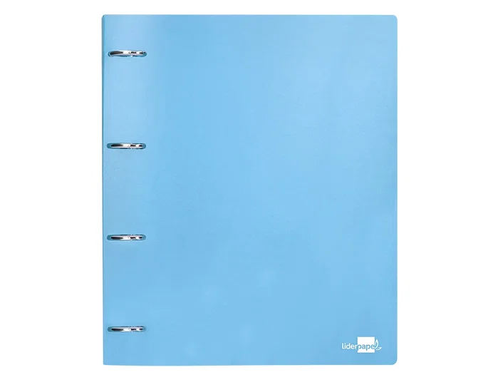 Liderpapel Carpeta 4 Anillas 40 mm Polipropileno Din A4 Celeste Opaco