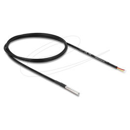 DeLOCK Cable Sensor de Temperatura DS18B20 1 m, 3 Terminales Abiertos, PVC, -40 a 150 ºC, Macho, Negro