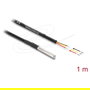 DeLOCK Cable Sensor de Temperatura DS18B20 1 m, 3 Terminales Abiertos, PVC, -40 a 150 ºC, Macho, Negro