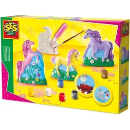 Ses Creative Kit Creativo para Moldear y Pintar Caballos con Yeso y Pintura