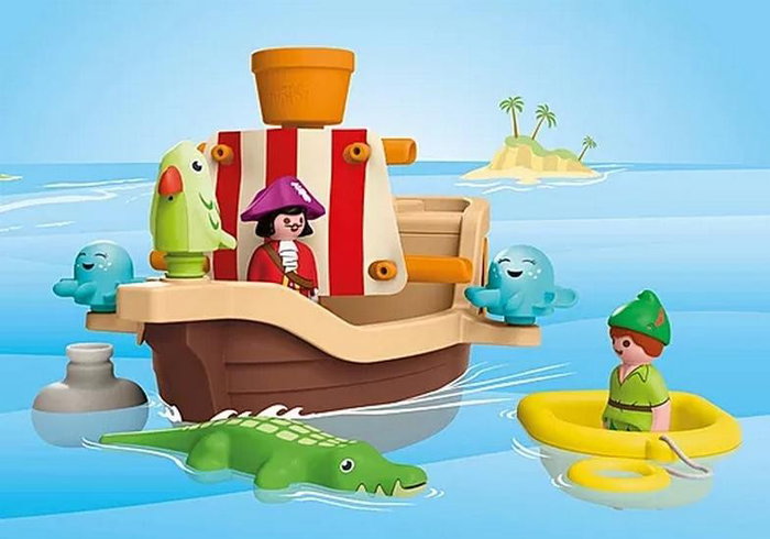 Playmobil Junior 71769 Barco Pirata de Peter Pan Disney con funciones de rociado