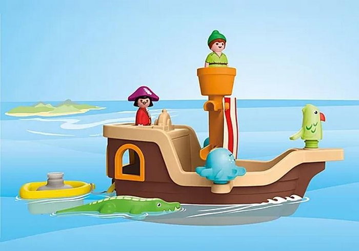 Playmobil Junior 71769 Barco Pirata de Peter Pan Disney con funciones de rociado