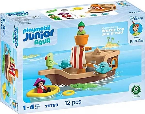 Playmobil Junior 71769 Barco Pirata de Peter Pan Disney con funciones de rociado
