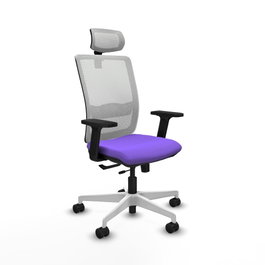 PIQUERAS Y CRESPO Silla de oficina Haches con mecanismo Sincro/Traslack, Lila y Blanco