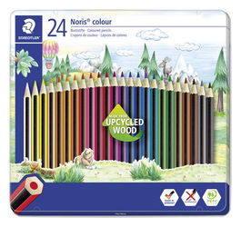 Lapices De Colores Staedtler 185 Noris Colour Wopex Estuche Metal De 24