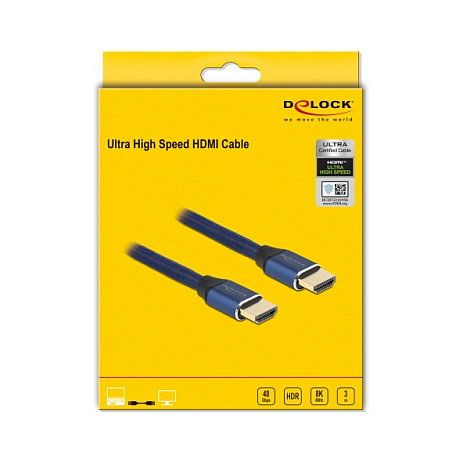 DeLOCK Cable HDMI Ultra High Speed 8K 48 Gbps 60 Hz 3m Azul