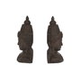 DKD Home Decor Set de 2 Sujetalibros de Resina Buda Marrón Oscuro