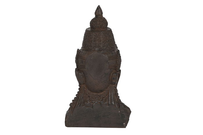 DKD Home Decor Sujetalibros Oriental Buda Resina Marron Oscuro 11 x 28 x 15 cm Set de 2