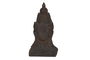 DKD Home Decor Sujetalibros Oriental Buda Resina Marron Oscuro 11 x 28 x 15 cm Set de 2