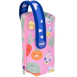 Milan Kit 4 Estuches con Contenido Serie Especial Green & Grow Rosa y Verde con Lápices, Rotuladores, Bolígrafos y Regla