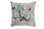 DKD Home Decor Cojines de Terciopelo Flores Azul, Verde y Gris (Pack de 2)