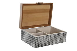 DKD Home Decor Caja Decorativa Natural MDF Bambú 18 x 12.5 x 7 cm (2 Unidades)