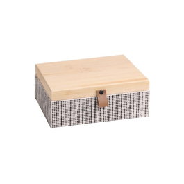 DKD Home Decor Caja de MDF y Bambú Natural 18x12,5x7 cm (Pack de 2)