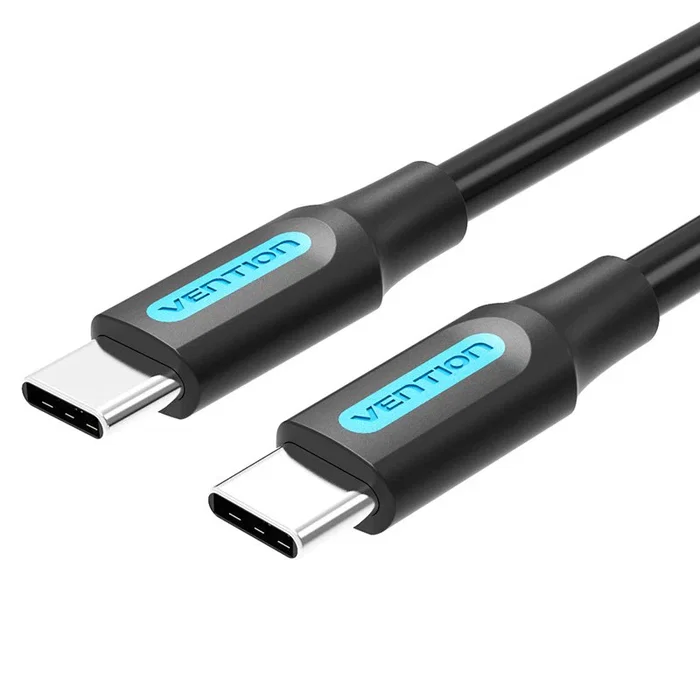 Vention Cable USB 2.0 Tipo-C a Tipo-C COSBH, Macho a Macho, 2m, Negro, Carga Rápida hasta 60W, 480 Mbps
