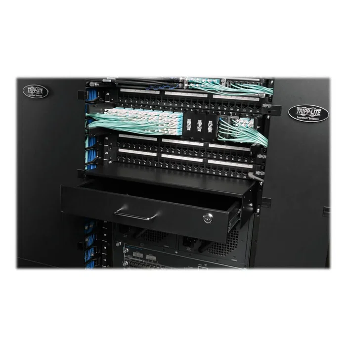 Tripp Lite SRDRAWER2U Cajón para Rack 2U con Cerradura, Almacenamiento Montaje en Rack, Acero, Negro
