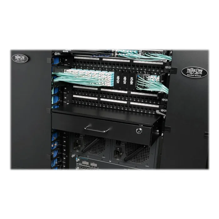 Tripp Lite SRDRAWER2U Cajón para Rack 2U con Cerradura, Almacenamiento Montaje en Rack, Acero, Negro