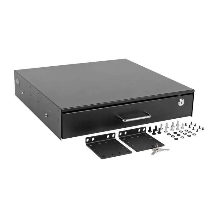 Tripp Lite SRDRAWER2U Cajón para Rack 2U con Cerradura, Almacenamiento Montaje en Rack, Acero, Negro