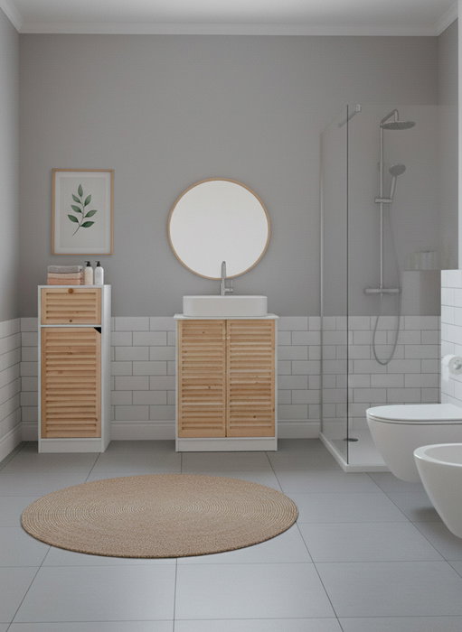 Inde Mueble Lavabo con Puerta y Cajón Moblekit - Mueble de Baño