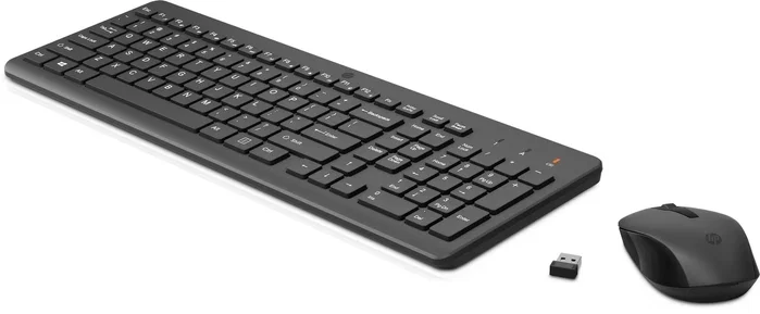 HP 330 Wireless Combo Teclado y Ratón Inalámbricos, Teclado Plano con Teclado Numérico, Negro