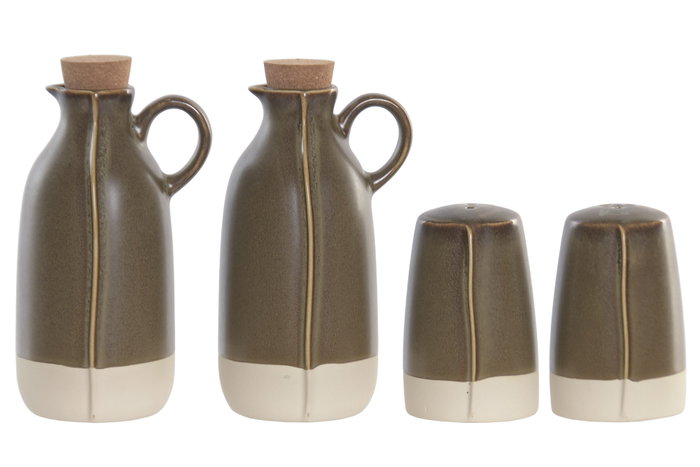 DKD Home Decor Set de Aceitera y Vinagrera Liangfeng 26 en Gres y Acacia Verde DKD Home Decor Set de Aceitera y Vinagrera Liangfeng 26 en Gres y Acacia Verde