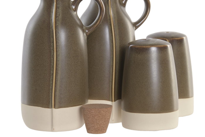 DKD Home Decor Set de Aceitera y Vinagrera Liangfeng 26 en Gres y Acacia Verde DKD Home Decor Set de Aceitera y Vinagrera Liangfeng 26 en Gres y Acacia Verde