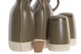 DKD Home Decor Set de Aceitera y Vinagrera Liangfeng 26 en Gres y Acacia Verde