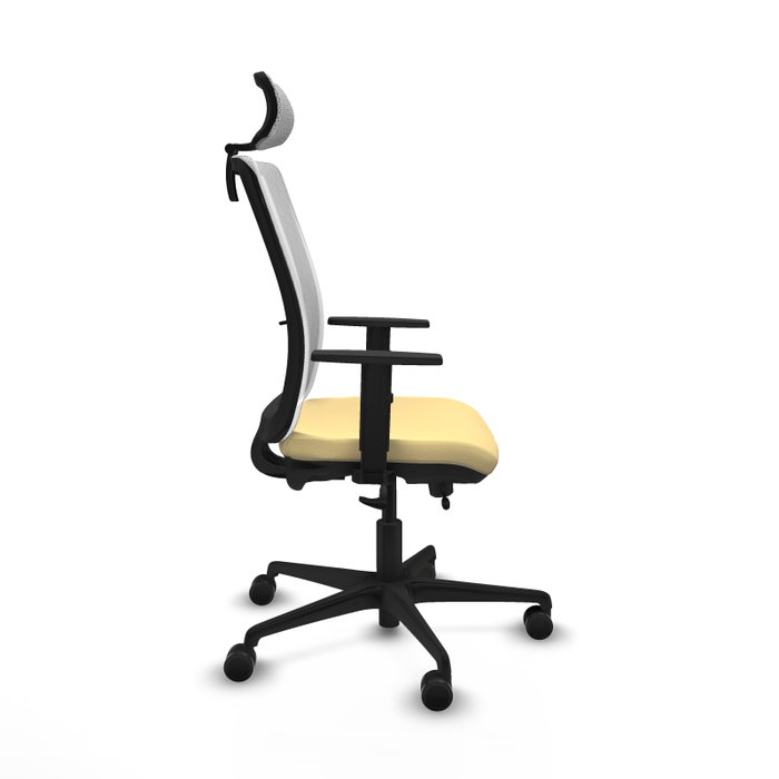 PIQUERAS Y CRESPO Silla de oficina Haches con mecanismo Sincro/Traslack, Crema y Blanco PIQUERAS Y CRESPO Silla de oficina Haches con mecanismo Sincro/Traslack, Crema y Blanco