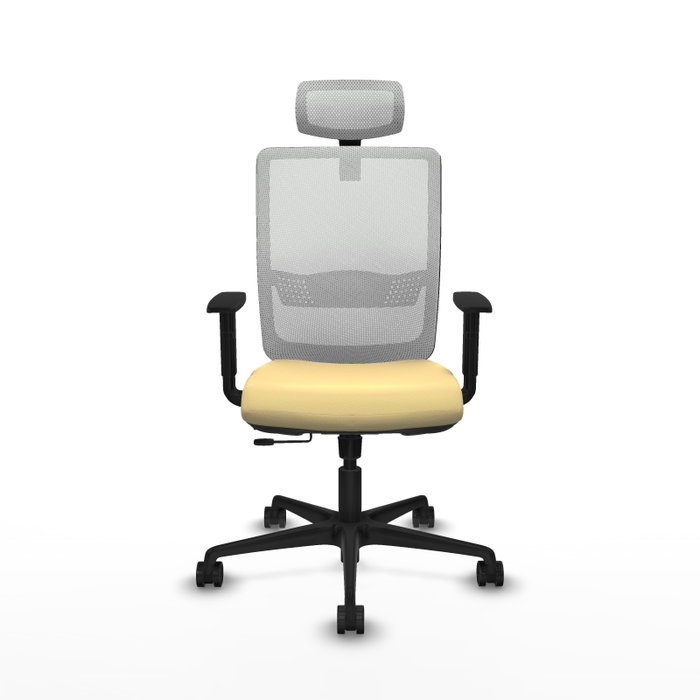PIQUERAS Y CRESPO Silla de oficina Haches con mecanismo Sincro/Traslack, Crema y Blanco PIQUERAS Y CRESPO Silla de oficina Haches con mecanismo Sincro/Traslack, Crema y Blanco