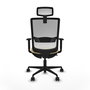PIQUERAS Y CRESPO Silla de oficina Haches con mecanismo Sincro/Traslack, Crema y Blanco