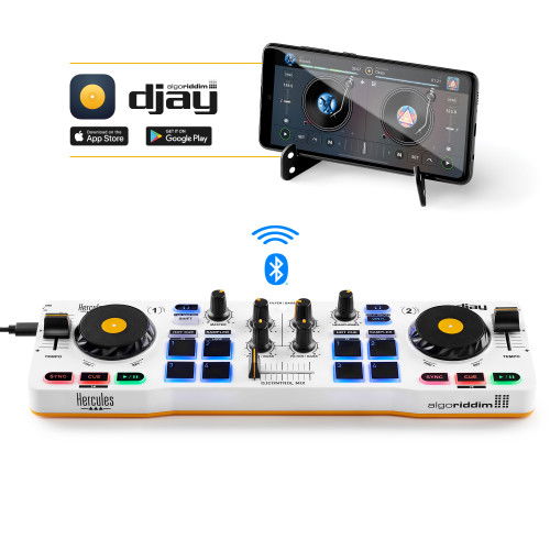 Hercules DJControl Control MIX Bluetooth 4780921 Consola DJ para Smartphone y Tablets con Software djay iOS/Android