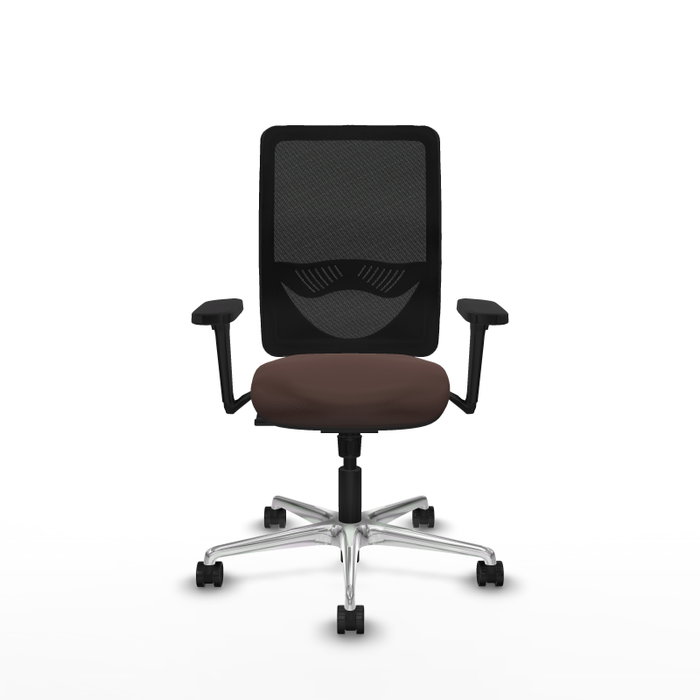 PIQUERAS Y CRESPO Silla de oficina Zulema con mecanismo Sincro, Marrón oscuro y Negro