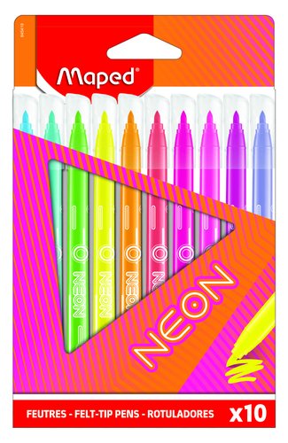 Maped Rotuladores de Fibra Neón Fluorescentes Colores Surtidos 10 Unidades Maped Rotuladores de Fibra Neón Fluorescentes Colores Surtidos 10 Unidades