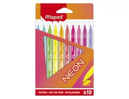 Maped Caja 10 Rotuladores Fluorescentes Neón Colores Surtidos