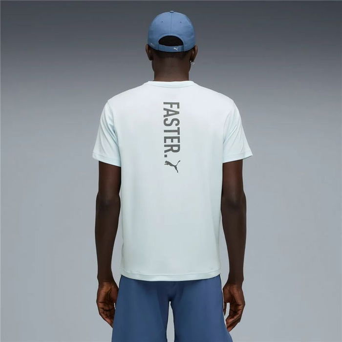 Camiseta de Manga Corta Hombre Puma Graphics Running Fas Azul claro 13-14 Años