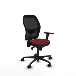 PIQUERAS Y CRESPO Silla de oficina Jorquera con mecanismo Sincro, Granate y Negro