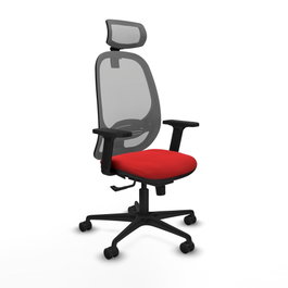 PIQUERAS Y CRESPO Silla de oficina Cilanco con mecanismo Sincro, Rojo y Gris