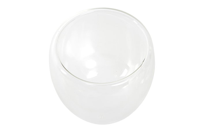 DKD Home Decor Taza Doble Pared Transparente Cristal Borosilicato 250ml Set de 2 Piezas 8.3 x 8.3 x 8.9 cm