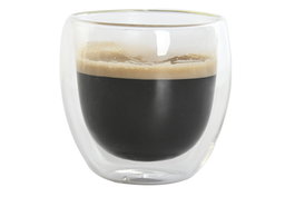 DKD Home Decor Taza Doble Pared Transparente Cristal Borosilicato 250ml Set de 2 Piezas 8.3 x 8.3 x 8.9 cm