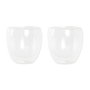 DKD Home Decor Set de 2 Tazas de Cristal de Doble Pared 250ml