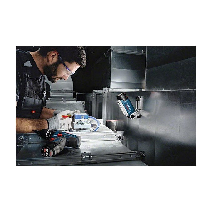 Bosch GLI DeciLED Professional Lámpara de Trabajo LED Recargable 350 lx, 200°, Batería de Ión de Litio, 400 g, Azul y Gris
