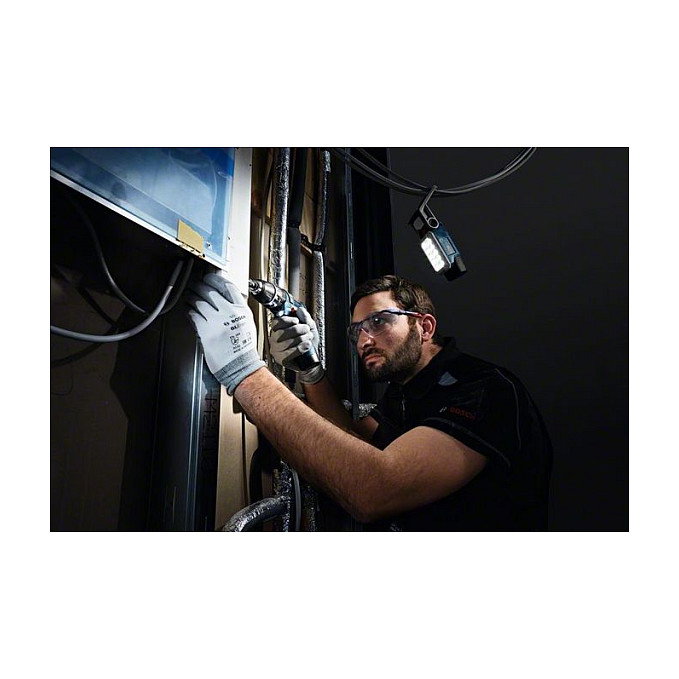 Bosch GLI DeciLED Professional Lámpara de Trabajo LED Recargable 350 lx, 200°, Batería de Ión de Litio, 400 g, Azul y Gris