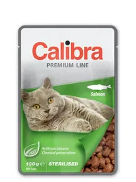 Calibra Cat Sterilised Pouch Salmón Caja 24x100 gr Comida Húmeda para Gatos Esterilizados