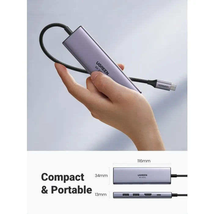 UGREEN Adaptador USB-C multifuncional AABIO10625 Gris