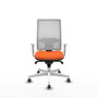 PIQUERAS Y CRESPO Silla de oficina Horna con mecanismo Sincro, Naranja y Blanco
