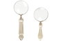 DKD Home Decor Surtido de 2 Lupas de Mano con Aumento x3 y Lente de Cristal