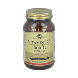 SOLGAR Vitamina D3 4000 UI (100 mcg) 120 cápsulas vegetales