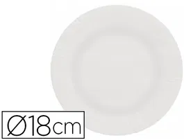Blanca Plato Papel Reciclable Blanco 18 cm Paquete 50 Unidades