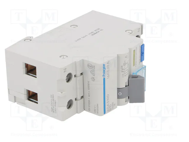 HAGER RCBO Interruptor de diversas marchas 10A 30mA 1+N