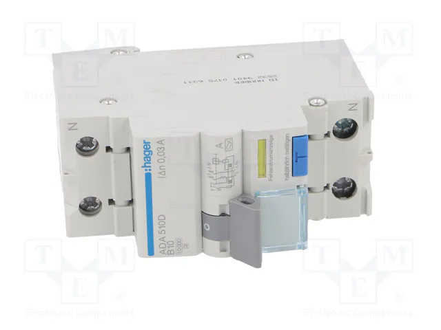 HAGER RCBO Interruptor de diversas marchas 10A 30mA 1+N